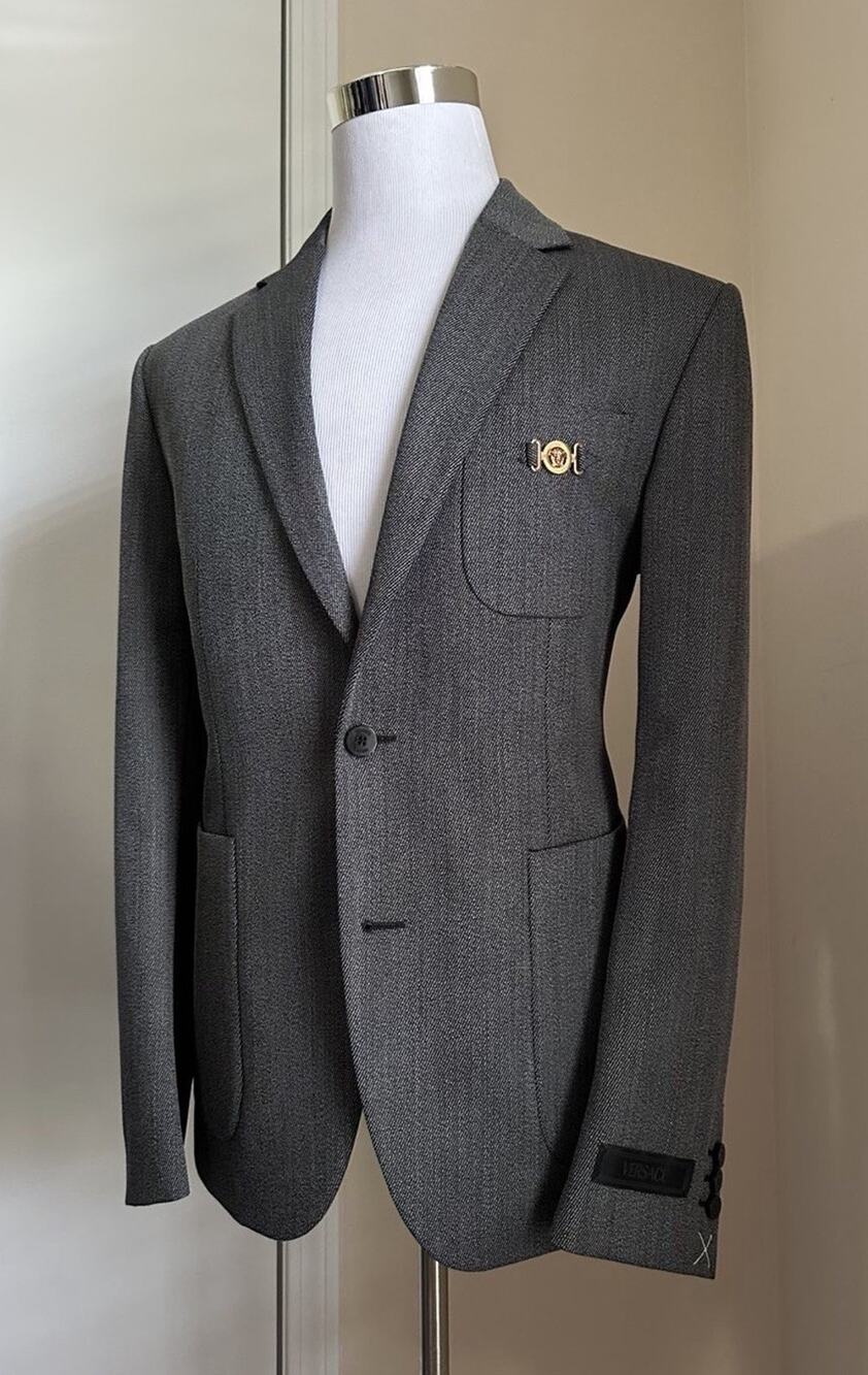 Versace Wool Gray Sport Coat Jacket Size 50 US (60 Euro) Italy 1018841 NWT $2620